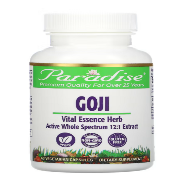 Paradise Herbs, Goji, 60 Vegetarian Capsules