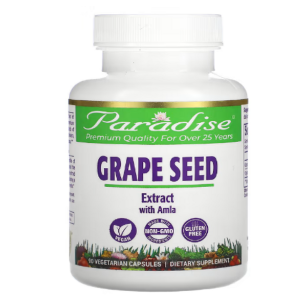 Paradise Herbs, Grape Seed Extract with Amla, 90 Vegetarian Capsules