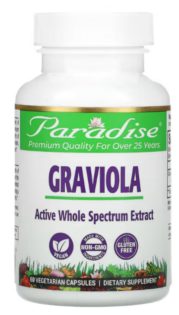 Paradise Herbs, Graviola, 60 Vegetarian Capsules