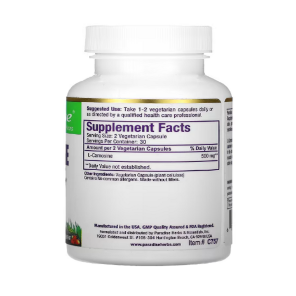 Paradise Herbs, L-Carnosine, 60 Vegetarian Capsules