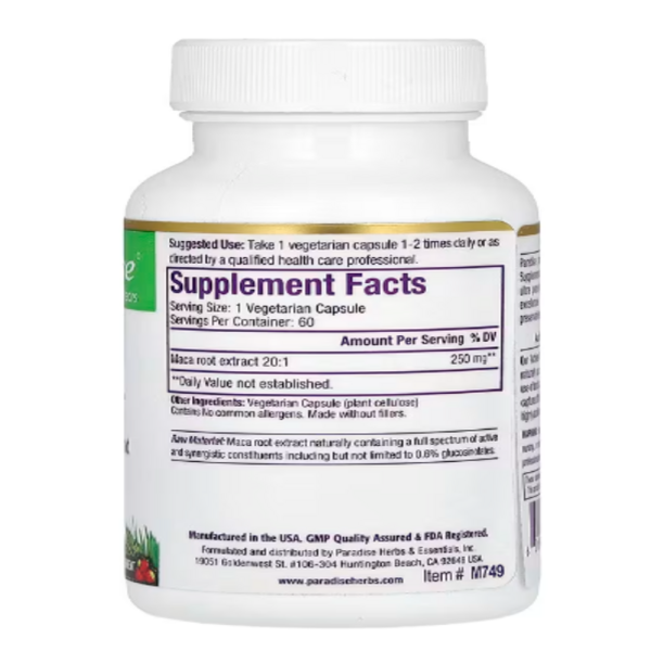 Paradise Herbs, Maca, 60 Vegetarian Capsules