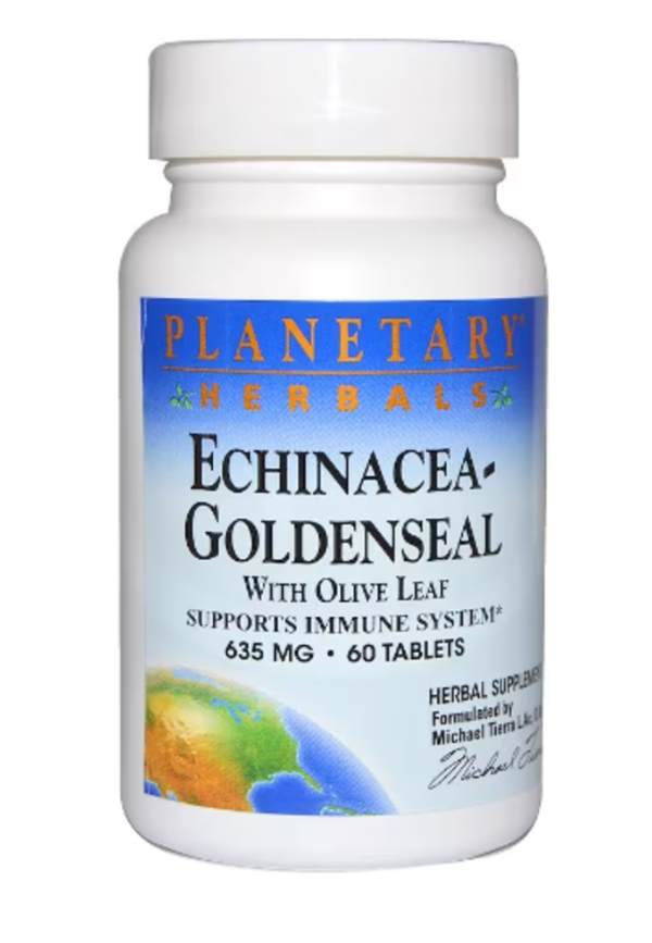 Planetary Herbals Echinacea Goldenseal with Olive Leaf -- 635 mg - 60 Tablets