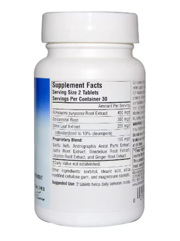 Planetary Herbals Echinacea Goldenseal with Olive Leaf -- 635 mg - 60 Tablets