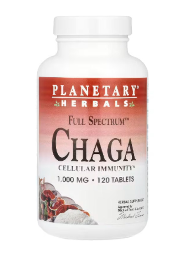Planetary Herbals, Full Spectrum Chaga, 1,000 mg, 120 Tablets