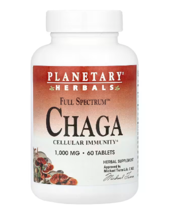 Planetary Herbals, Full Spectrum Chaga, 1,000 mg, 60 Tablets