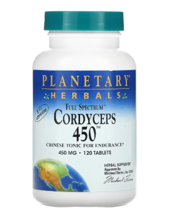 Planetary Herbals, Full Spectrum Cordyceps 450, 450 mg, 120 Tablets (225 mg per Tablet)