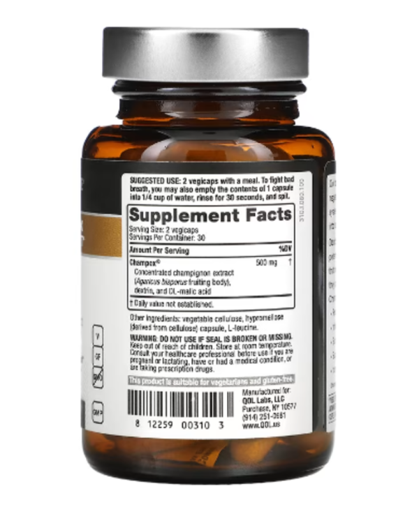 Quality of Life Labs, Deodorex with Champex Mushroom Extract, 500 mg, 60 Vegicaps