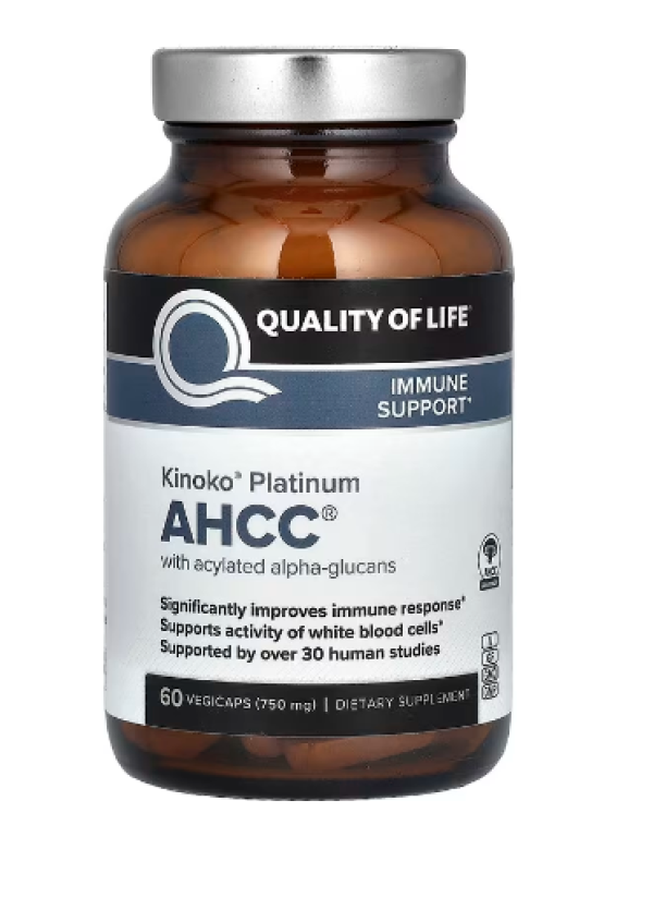 Quality of Life Labs, Kinoko Gold AHCC with Acylated Alpha-Glucans, 60 Vegicaps
