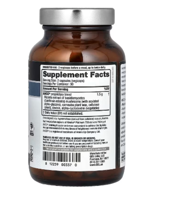 Quality of Life Labs, Kinoko Gold AHCC with Acylated Alpha-Glucans, 60 Vegicaps