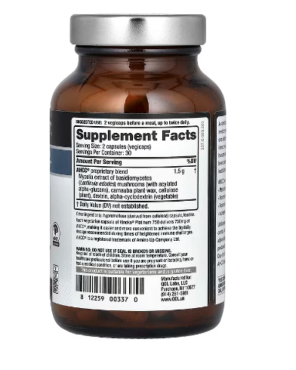 Quality of Life Labs, Kinoko Platinum AHCC, 750 mg, 60 Vegicaps