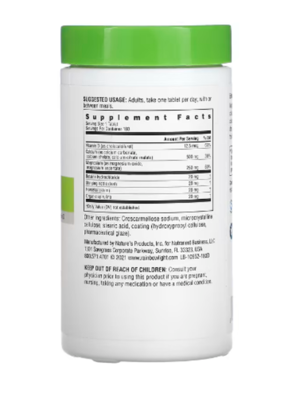 Rainbow Light, Calcium with Magnesium & Vitamin D3, 180 Tablets