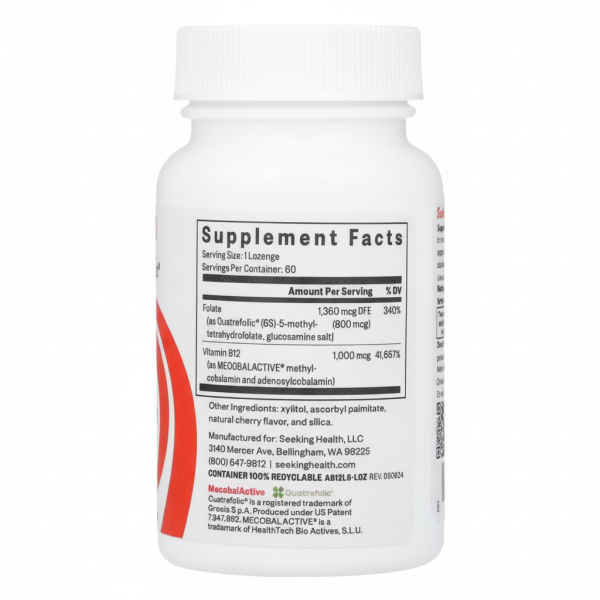 Seeking Health, Methyl B12 with L-Methylfolate , 60 Lozenges