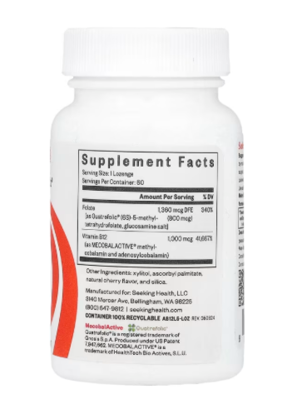 Seeking Health, Methyl B12 with L-Methylfolate , 60 Lozenges