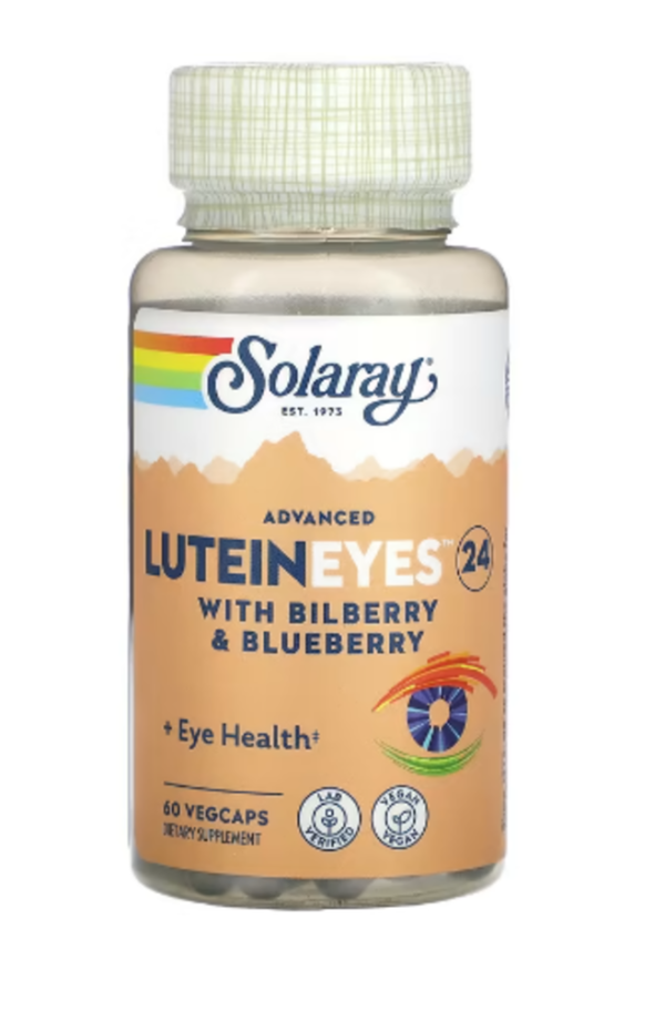 Solaray, Advanced Lutein Eyes 24 with Bilberry & Blueberry, 60 VegCaps