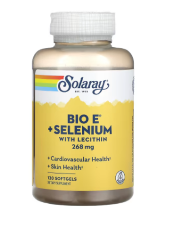 Solaray, Bio E + Selenium with Lecithin, 268 mg, 120 Softgels (134 mg per Softgel)