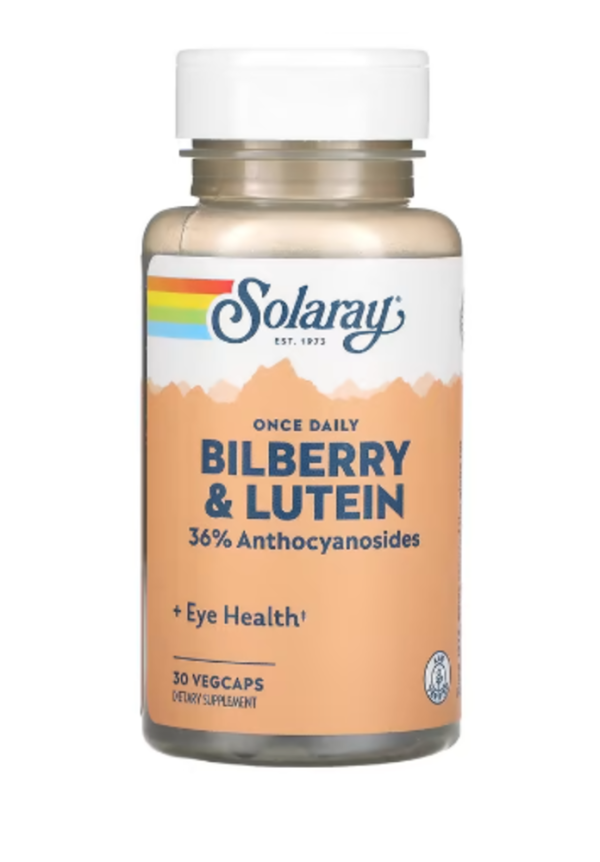 Solaray, Once Daily Bilberry & Lutein, 30 VegCaps