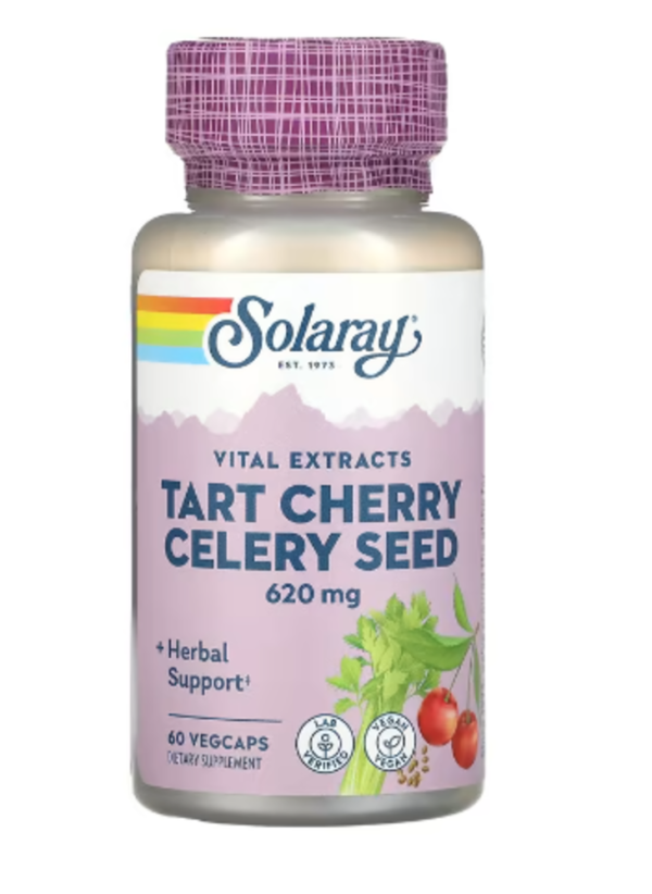 Solaray, Tart Cherry Celery Seed, 620 mg, 60 VegCaps