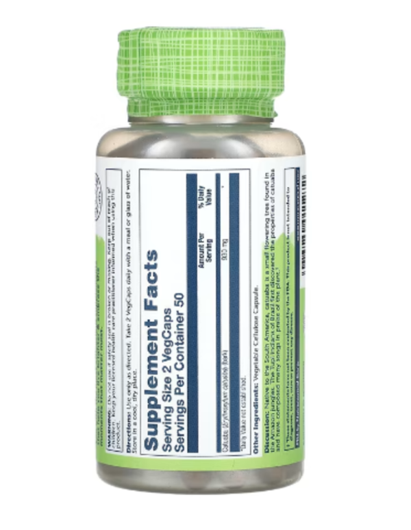Solaray, True Herbs, Catuaba, 930 mg, 100 VegCaps (465 mg per Capsule)