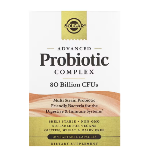 Solgar, Advanced Probiotic Complex, 80 Billion CFUs, 30 Vegetable Capsules