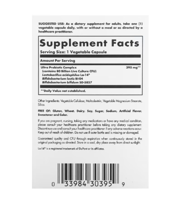 Solgar, Advanced Probiotic Complex, 80 Billion CFUs, 30 Vegetable Capsules