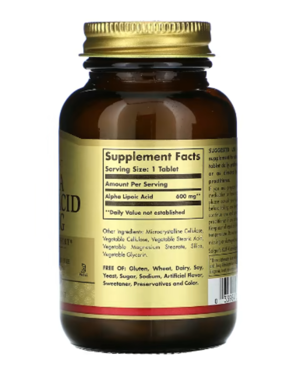 Solgar, Alpha Lipoic Acid, 600 mg, 50 Tablets