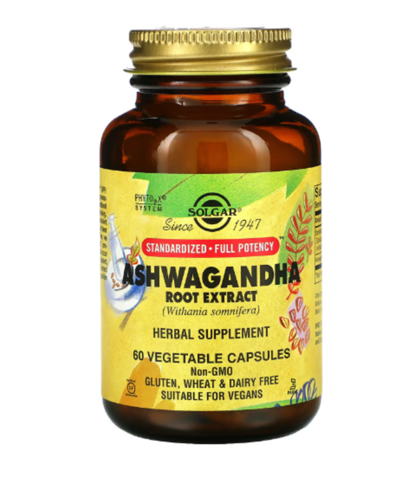 Solgar, Ashwagandha Root Extract, 60 Vegetable Capsules