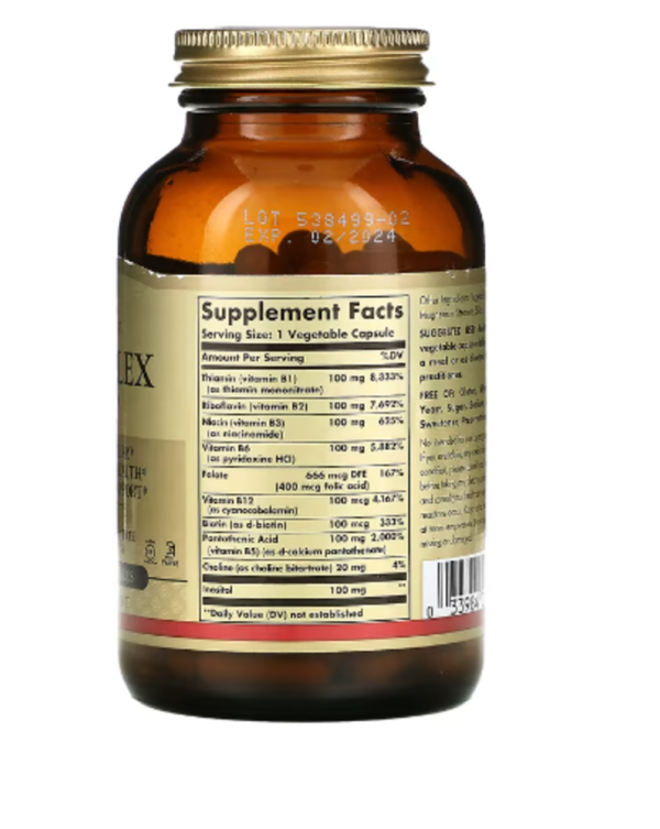 Solgar, B-Complex "100", 100 Vegetable Capsules