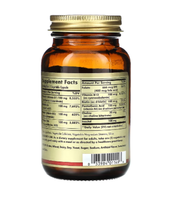 Solgar, B Complex "100", 50 Vegetable Capsules