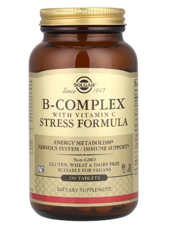 Solgar, B-Complex with Vitamin C Stress Formula, 250 Tablets