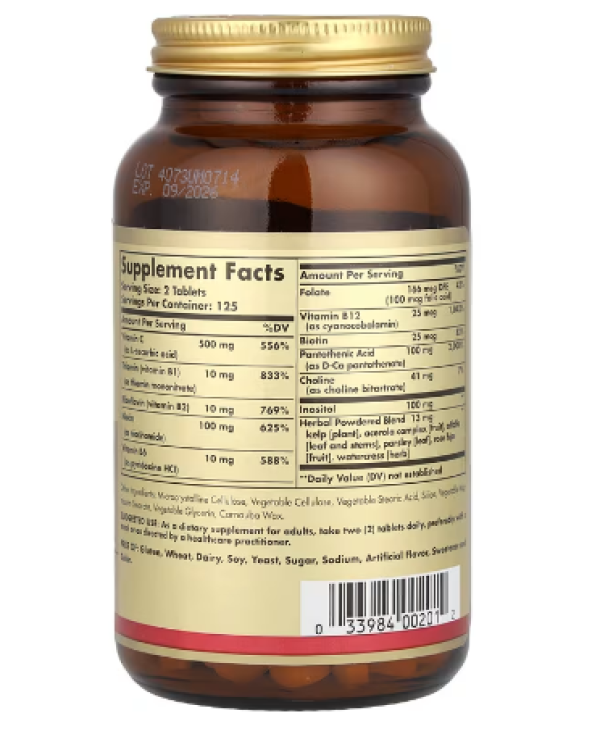Solgar, B-Complex with Vitamin C Stress Formula, 250 Tablets