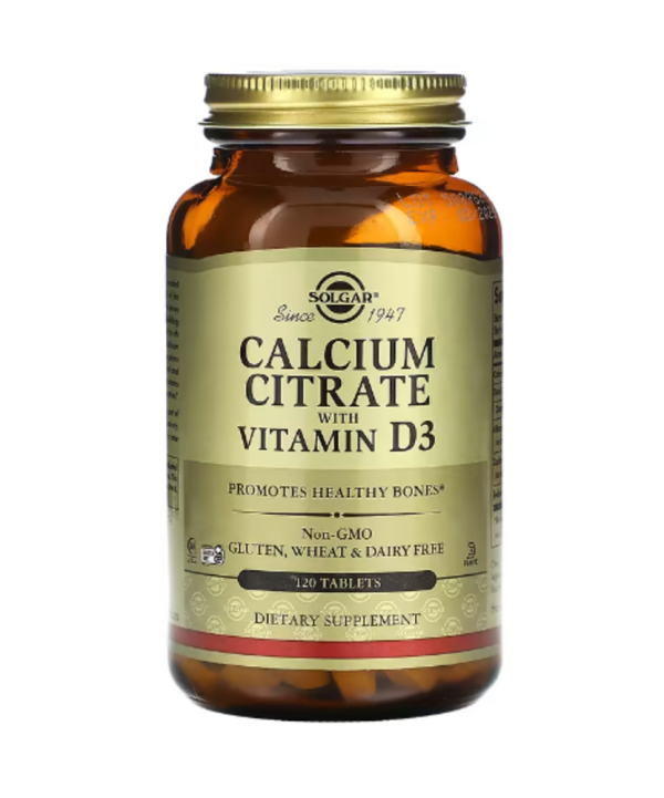 Solgar, Calcium Citrate with Vitamin D3, 120 Tablets
