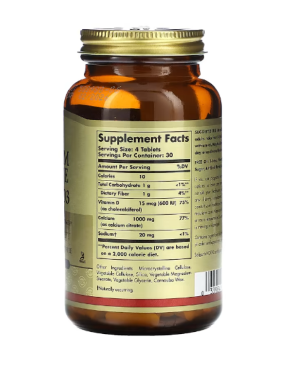 Solgar, Calcium Citrate with Vitamin D3, 120 Tablets
