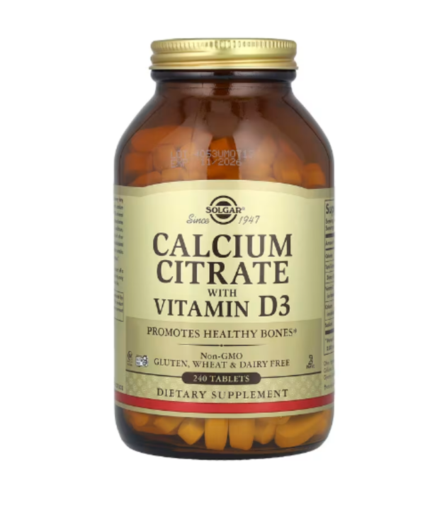 Solgar, Calcium Citrate with Vitamin D3, 240 Tablets