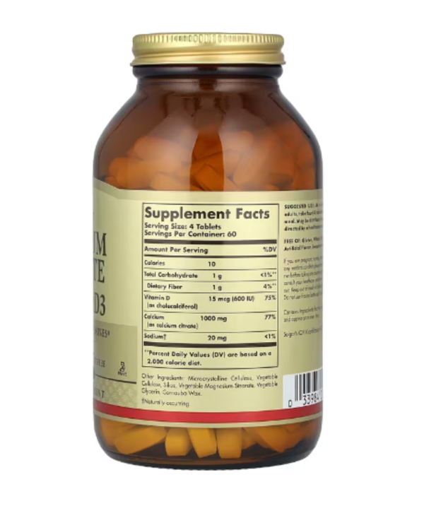 Solgar, Calcium Citrate with Vitamin D3, 240 Tablets