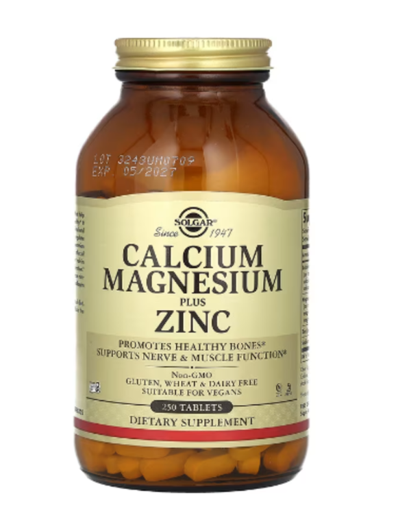 Solgar, Calcium Magnesium Plus Zinc, 250 Tablets