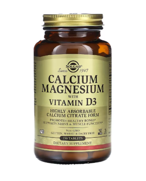 Solgar, Calcium Magnesium with Vitamin D3, 150 Tablets