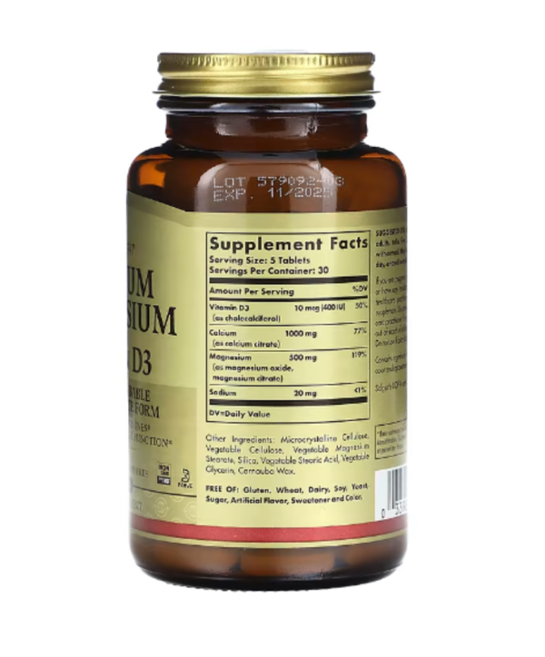 Solgar, Calcium Magnesium with Vitamin D3, 150 Tablets