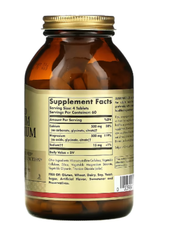 Solgar, Chelated Calcium Magnesium 1:1, 240 Tablets