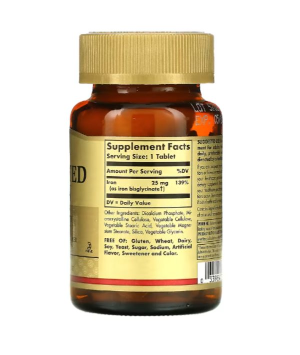Solgar, Chelated Iron, 100 Tablets