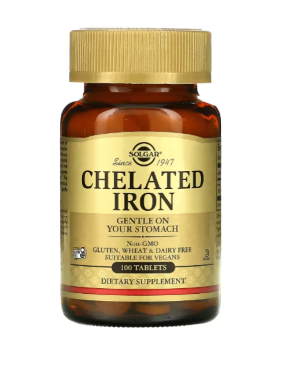 Solgar, Chelated Iron, 100 Tablets