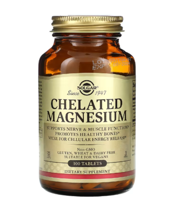 Solgar, Chelated Magnesium, 100 Tablets