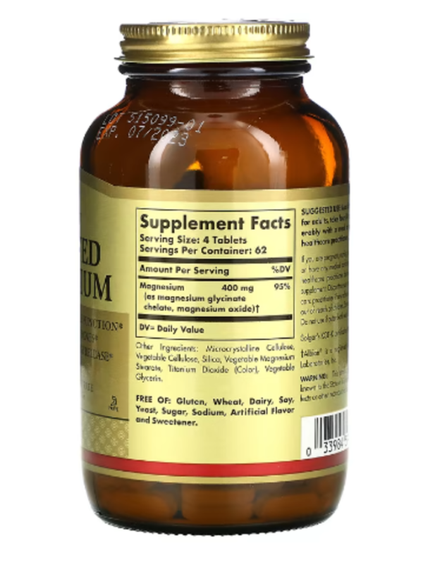 Solgar, Chelated Magnesium, 250 Tablets