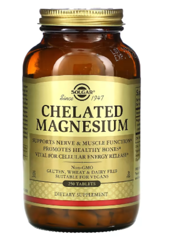Solgar, Chelated Magnesium, 250 Tablets