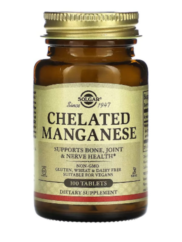 Solgar, Chelated Manganese, 100 Tablets