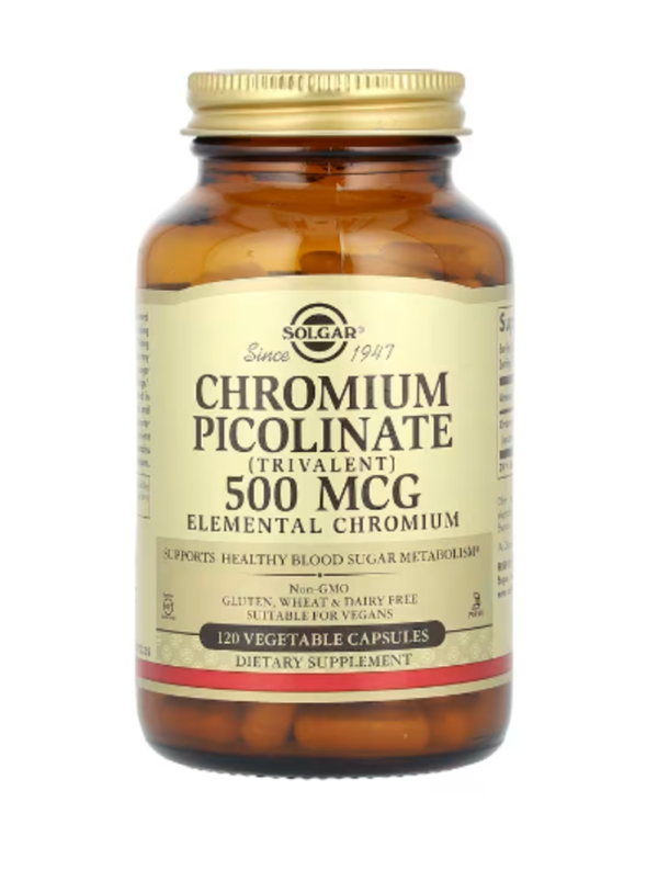 Solgar, Chromium Picolinate, 500 mcg, 120 Vegetable Capsules