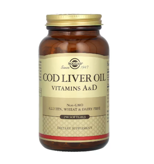 Solgar, Cod Liver Oil, Vitamins A & D, 250 Softgels