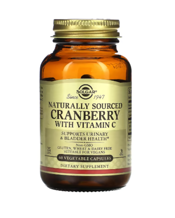 Solgar, Cranberry with Vitamin C, Naturally Sourced, 60 Vegetable Capsules