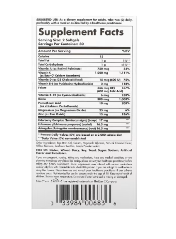 Solgar, Ester-C Plus, Immune Complex, 60 Softgels