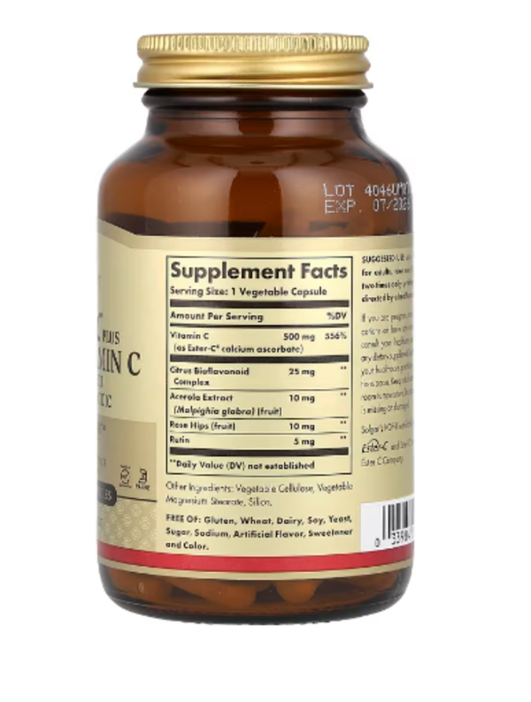 Solgar, Ester-C Plus, Vitamin C, 500 mg, 100 Vegetable Capsules