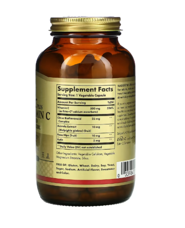 Solgar, Ester-C Plus, Vitamin C, 500 mg, 250 Vegetable Capsules